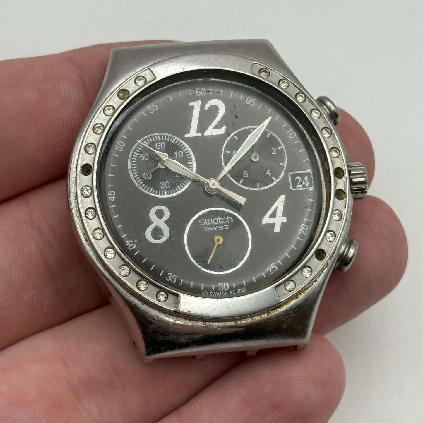 39mm Vintage 2006 Swatch Dreamnight Swiss YCS485GC Chronograph Watch UNTESTED