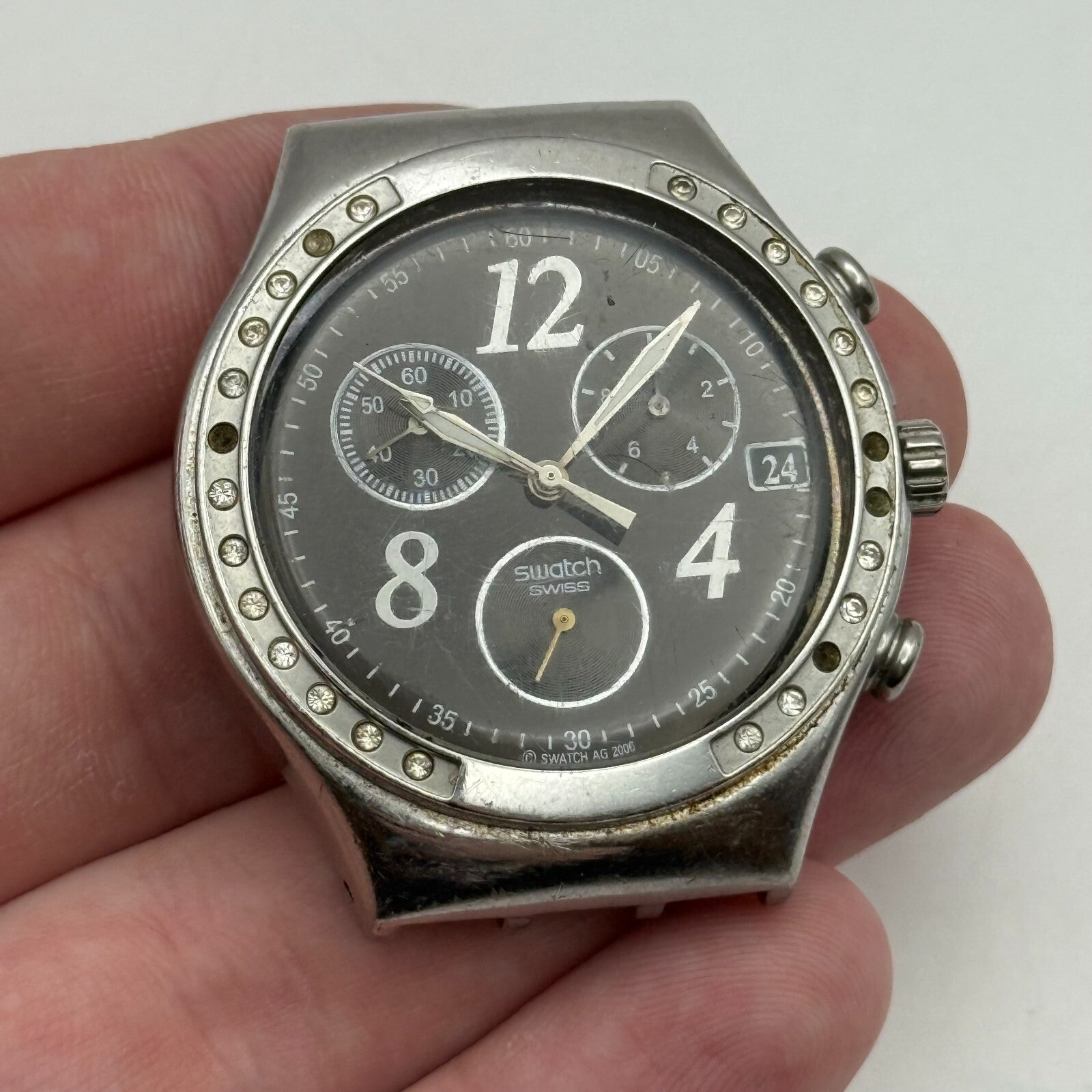 39mm Vintage 2006 Swatch Dreamnight Swiss YCS485GC Chronograph Watch UNTESTED