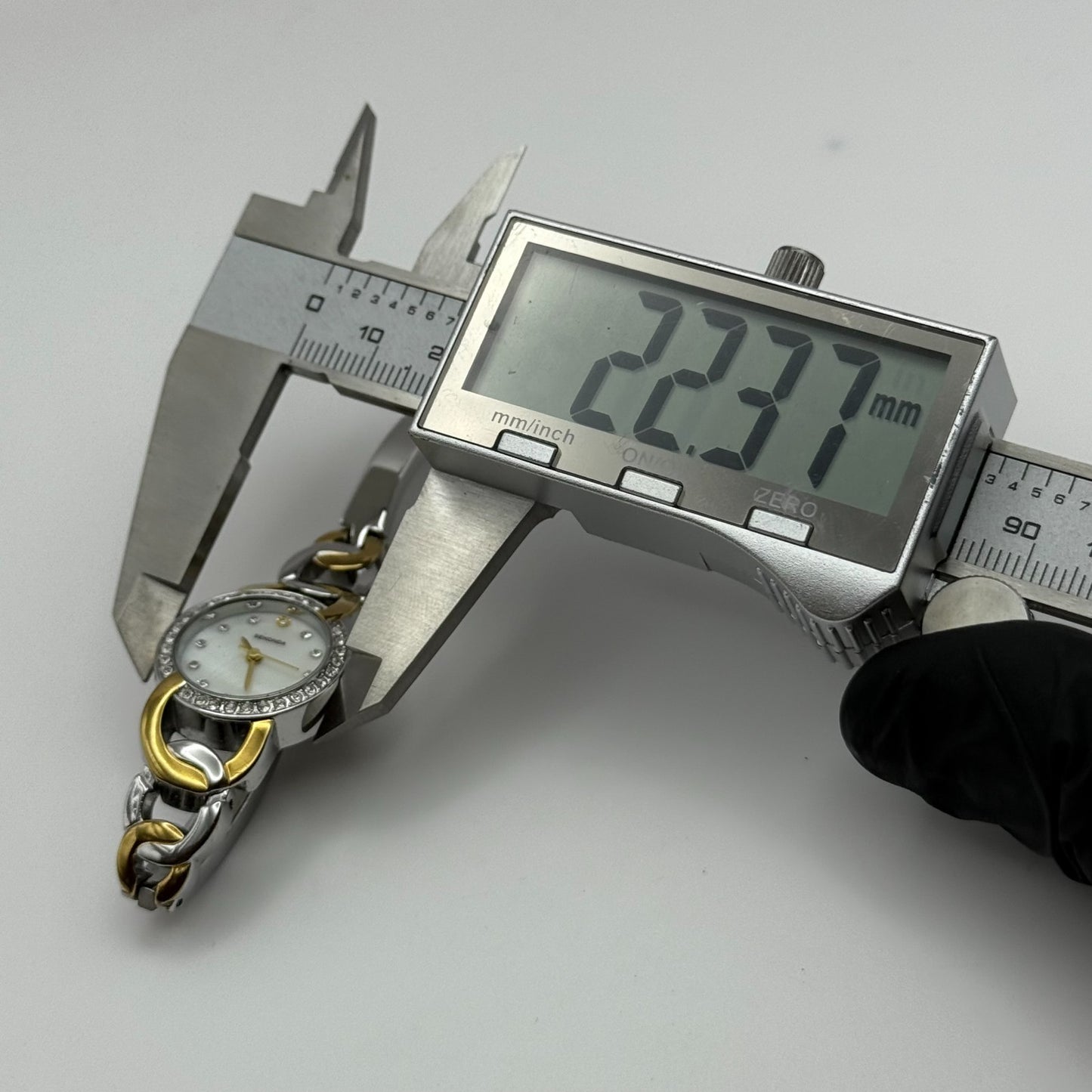 22mm Working Ladies Sekonda Two Tone Jewelled Quartz Japan Watch 6.25 Inches