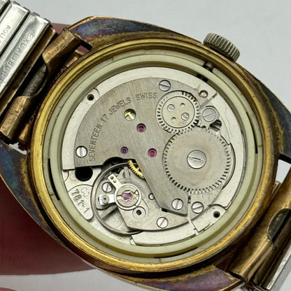 34mm Men’s Vintage Excalibur Tissot 781-1 Manual Wind Gold Plated Watch PARTS