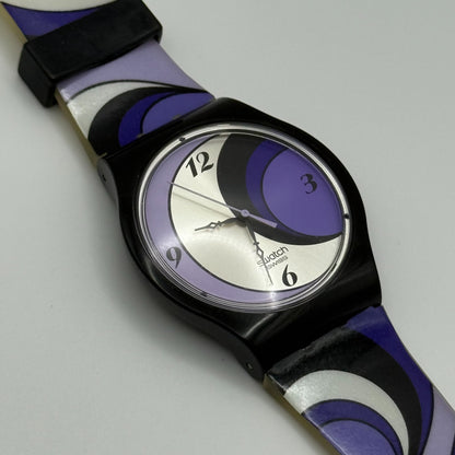 2005 Swatch Jelly in Jelly Purple Mystery SUJB101 Quartz Watch + Box 36mm