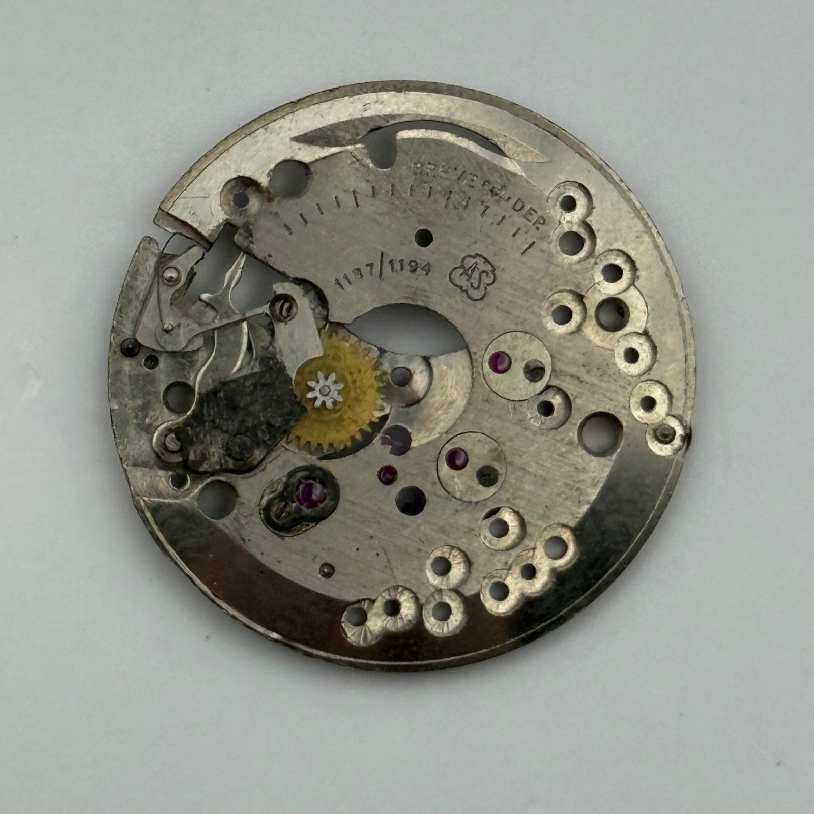 AS 1187/1194 Watch Movement Main Plate Manual Wind Vintage Swiss Parts 25.9mm