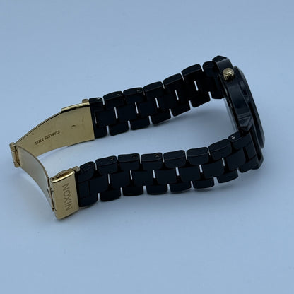 Nixon The Time Teller Acetate Men's Quartz Watch Black Japan Working 39mm