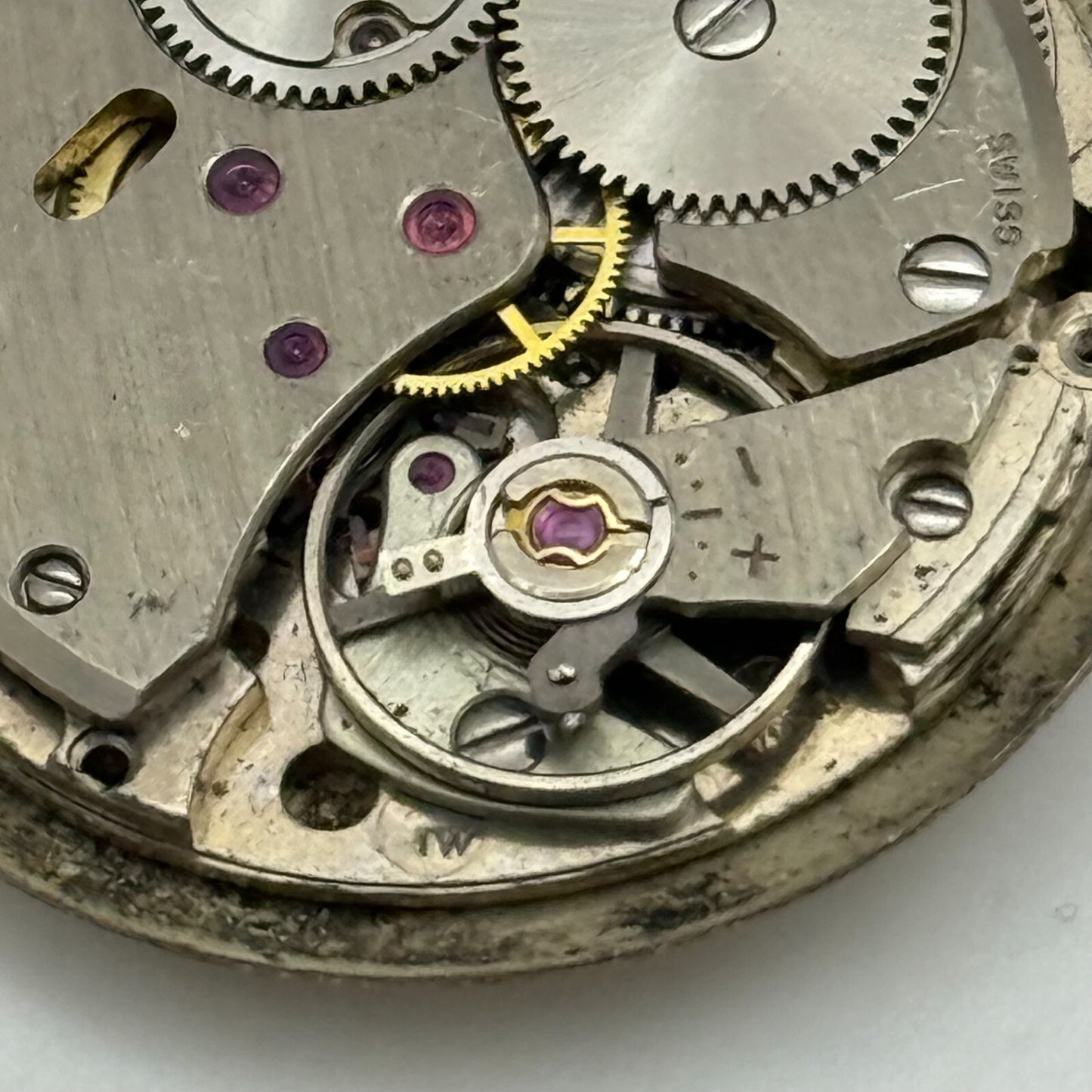 25.5mm Vintage Rodania AS 1714-15 Swiss Manual Wind Watch Movement PARTS REPAIR