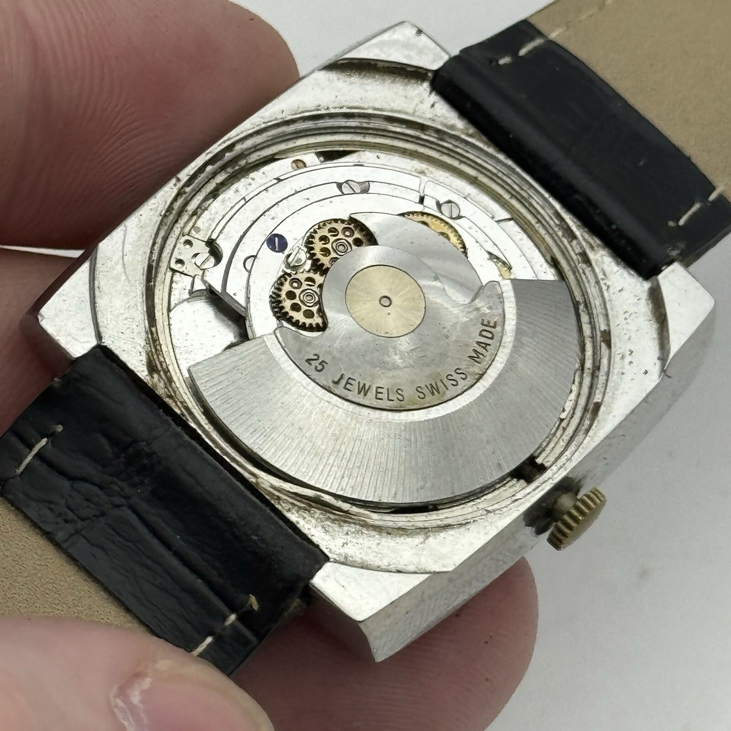 32mm Mens Avia Matic Automatic Sweep Seconds Square Watch FOR PARTS TO RESTORE