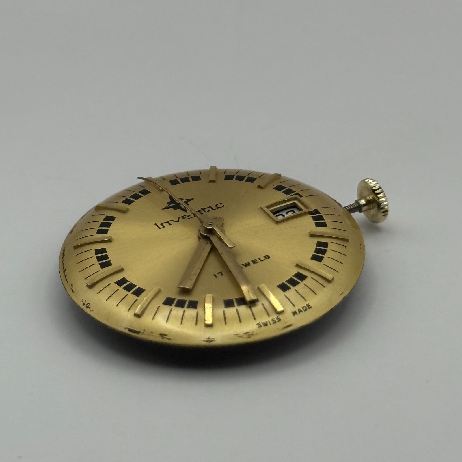 Inventic EB 8385-67 Watch Movement Manual Wind Vintage Swiss Parts Repair 22.2mm