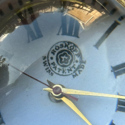 Roskopf Pocket Watch Unusual Fhf St 96 Magnifier Round Vintage To Repair Parts