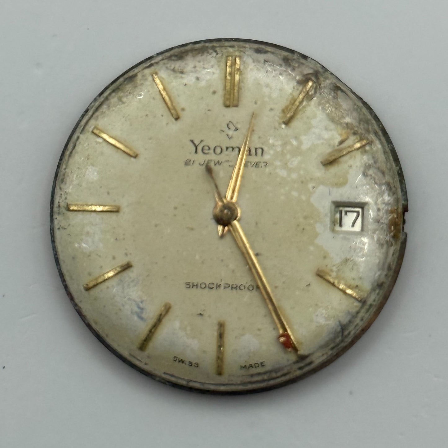 ETA 2409 Date Watch Movement Yeoman Lever Manual Wind Vintage Parts 29.7mm