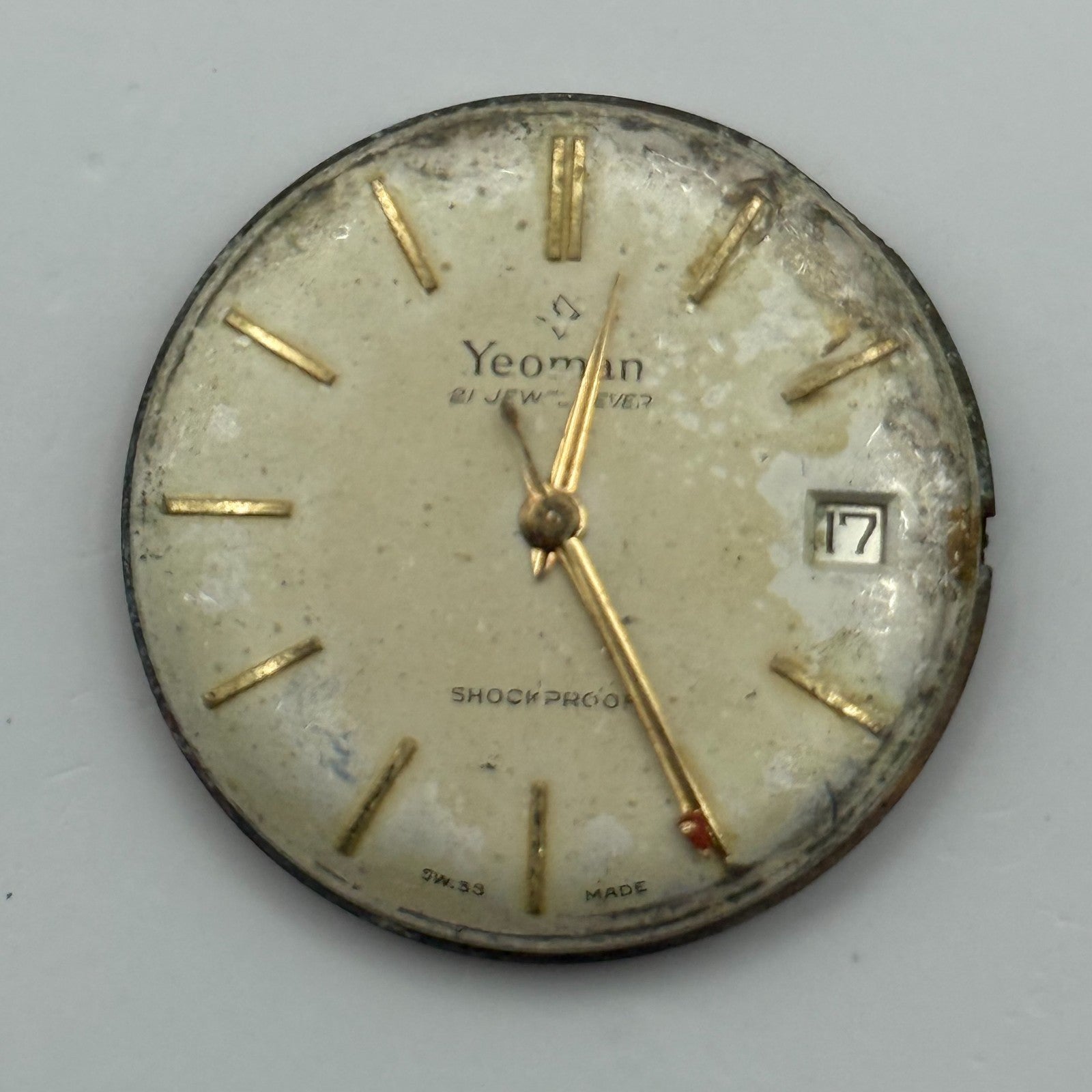 ETA 2409 Date Watch Movement Yeoman Lever Manual Wind Vintage Parts 29.7mm