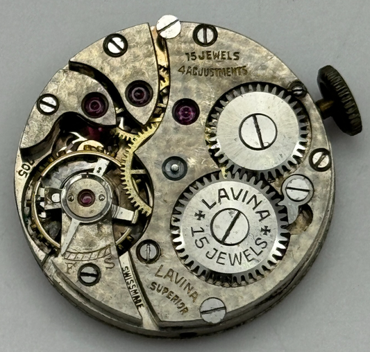 23.6mm Running Lavina Cal 705 Manual Wind Watch Movement Swiss Vintage PARTS