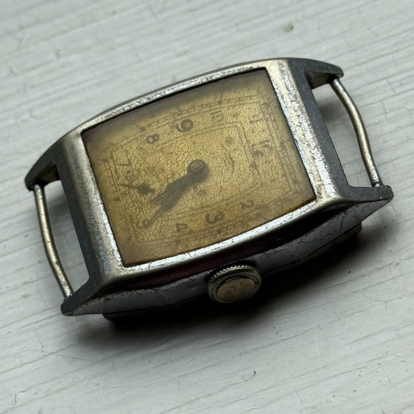 25mm Vintage Tank Style 15 Jewels Swiss Manual Wind Watch PARTS REPAIR