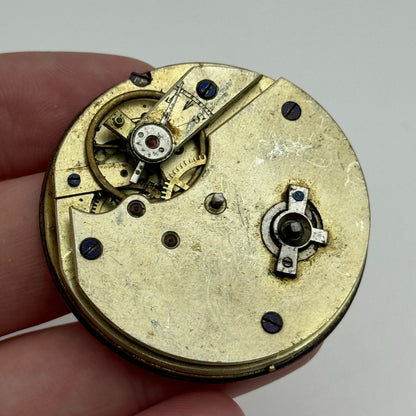 44mm Antique Key Wound Pocket Watch Movement Dial PARTS REPAIR SPARES