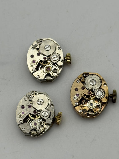 12.9mm Vintage Bundle AS 1012 Manual Wind Swiss Watch Movements x3 PARTS REPAIR