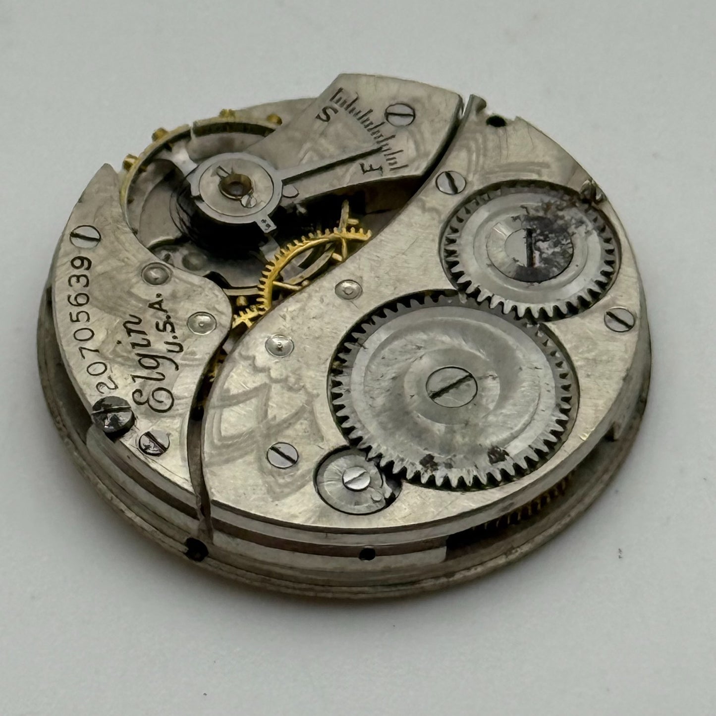 1918 Antique 6/0s Elgin 431 Model 2 American Watch Movement PARTS REPAIR SPARES