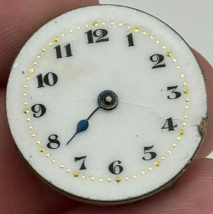 23.7mm 15 Jewels Porcelain Dial Swiss Trench Watch Movement Manual Wind PARTS