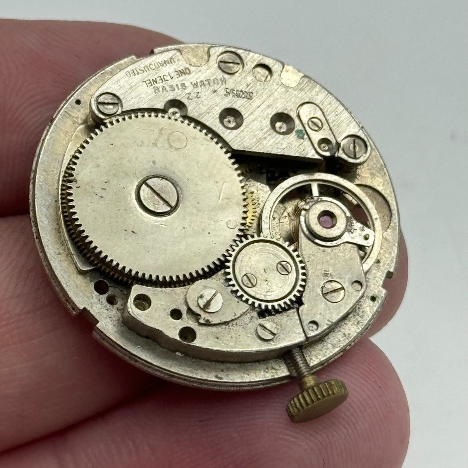 31.1mm Brac 196 Balance Intact Manual Wind 1 Jewel Watch Movement PARTS SPARES