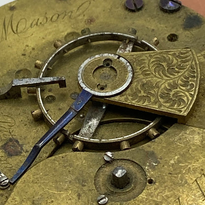 45.6mm Antique Key Wound Pocket Watch Movement PARTS