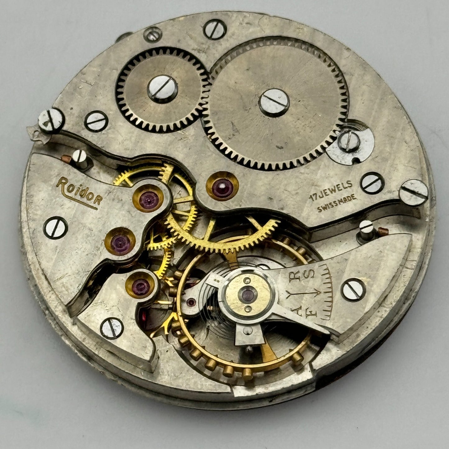 43mm Good Quality Roldor 17 Jewels Hunter Swiss Pocket Watch Movement FOR PARTS