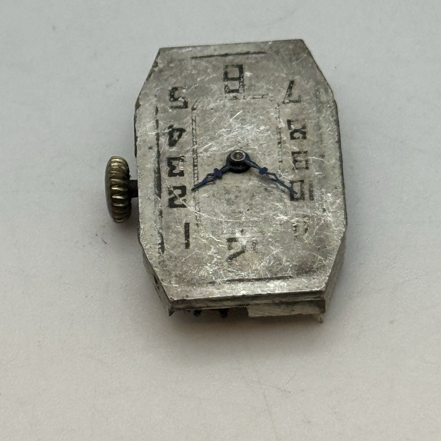 15.1mm Running Art Deco Tank Watch Movement Dial Hands Restoration Repair Parts