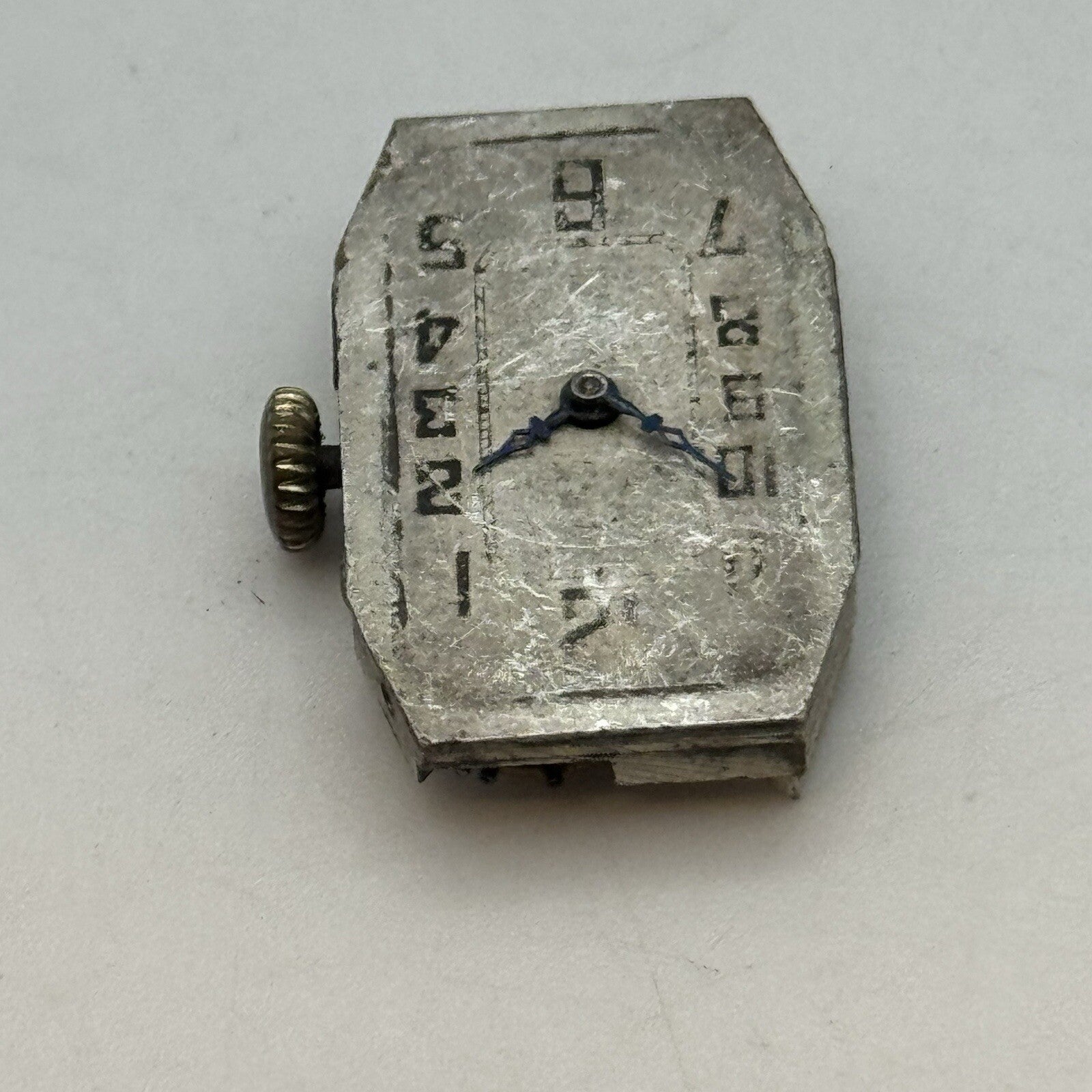 15.1mm Running Art Deco Tank Watch Movement Dial Hands Restoration Repair Parts