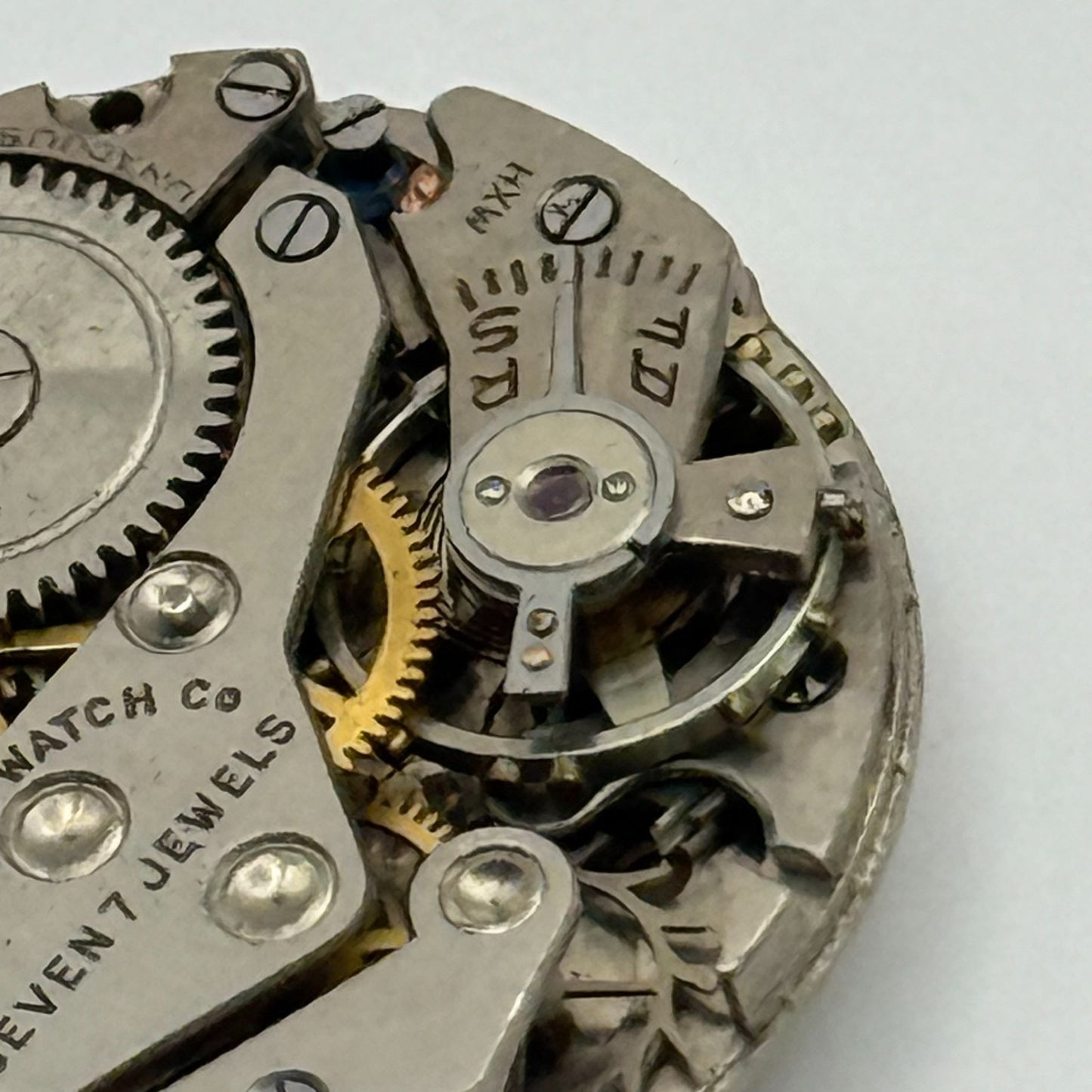 Helbros MXH 7 Jewels Watch Movement Manual Wind Vintage Parts Repair 19.5mm