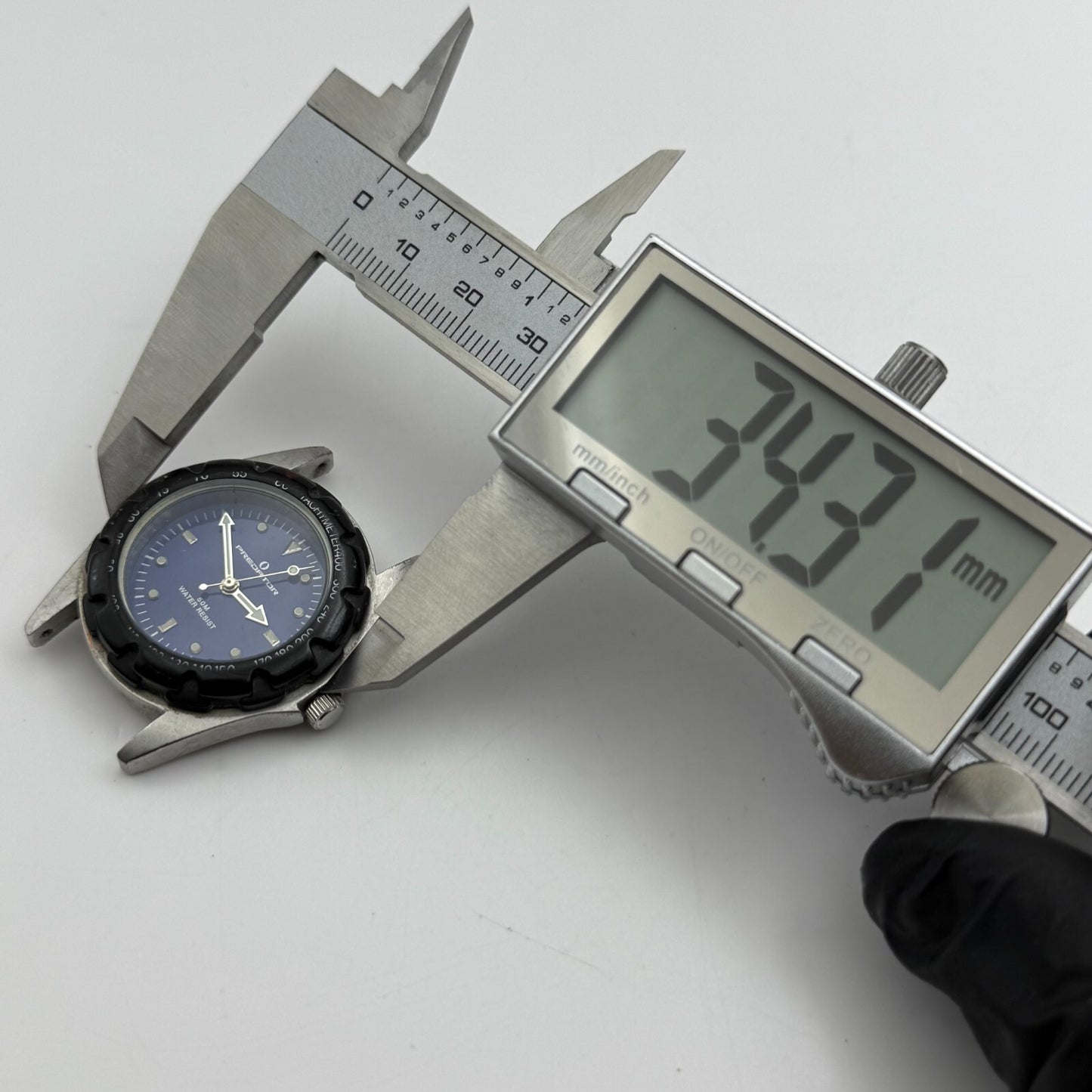 34mm Working Men's Predator Tachymeter 50M Blue Black Divers Quartz Watch Head