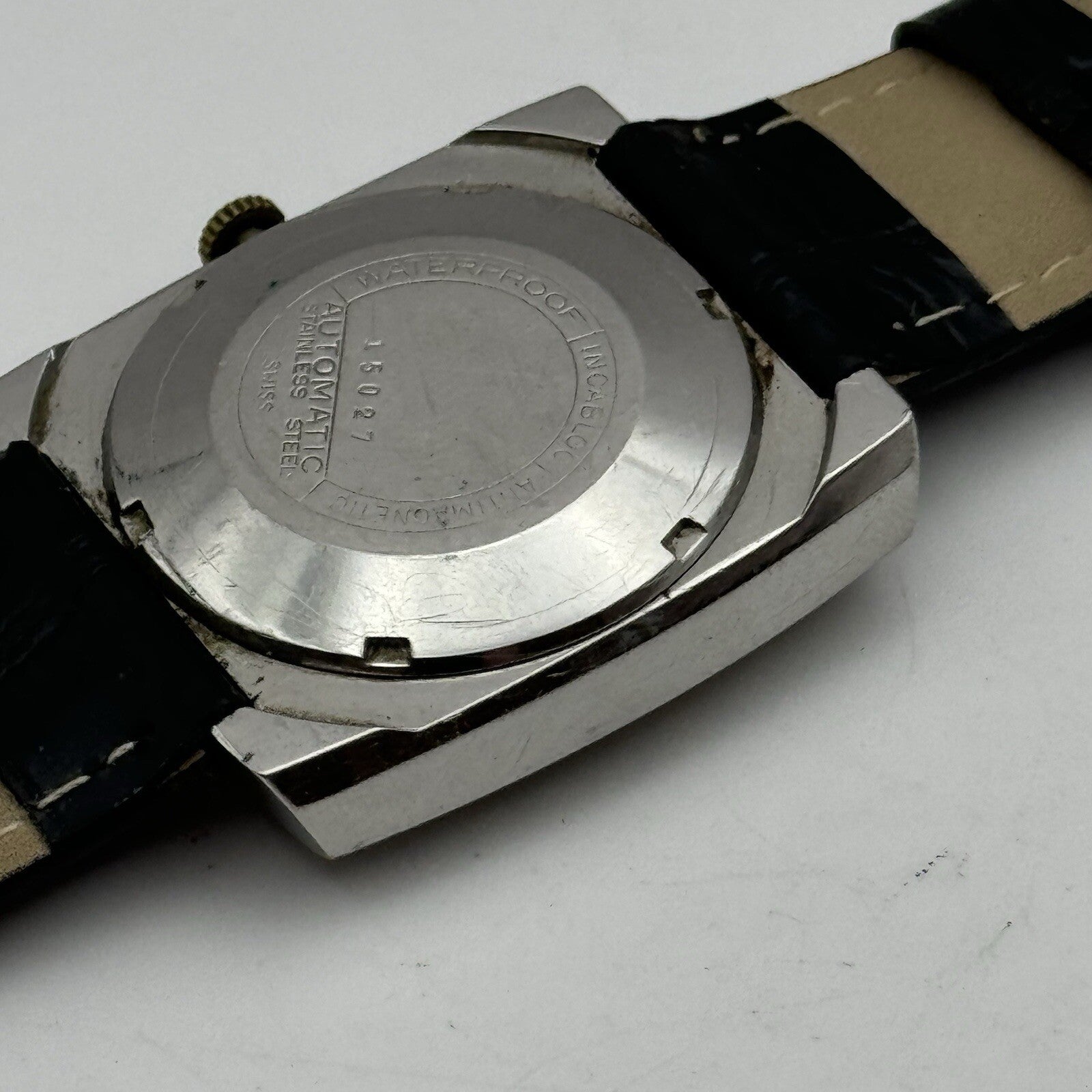 32mm Mens Avia Matic Automatic Sweep Seconds Square Watch FOR PARTS TO RESTORE