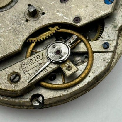 47.5mm Antique Key Wound Roman Numerals Pocket Watch Movement Dial PARTS REPAIR