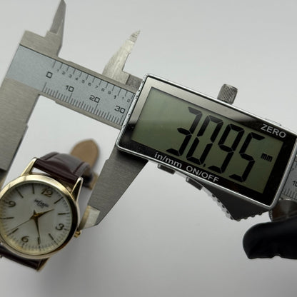 Infinite Ladies Quartz Watch Mother of Pearl Dial Brown Strap Japan Working 31mm