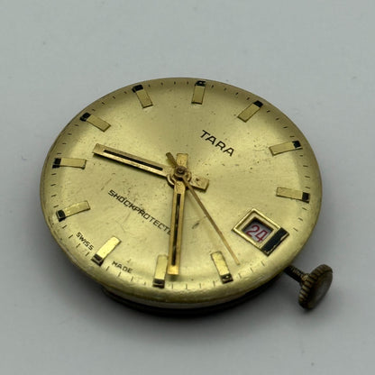 EB 8800 Watch Movement Tara Date Manual Wind Vintage Swiss Parts Repair 26.9mm