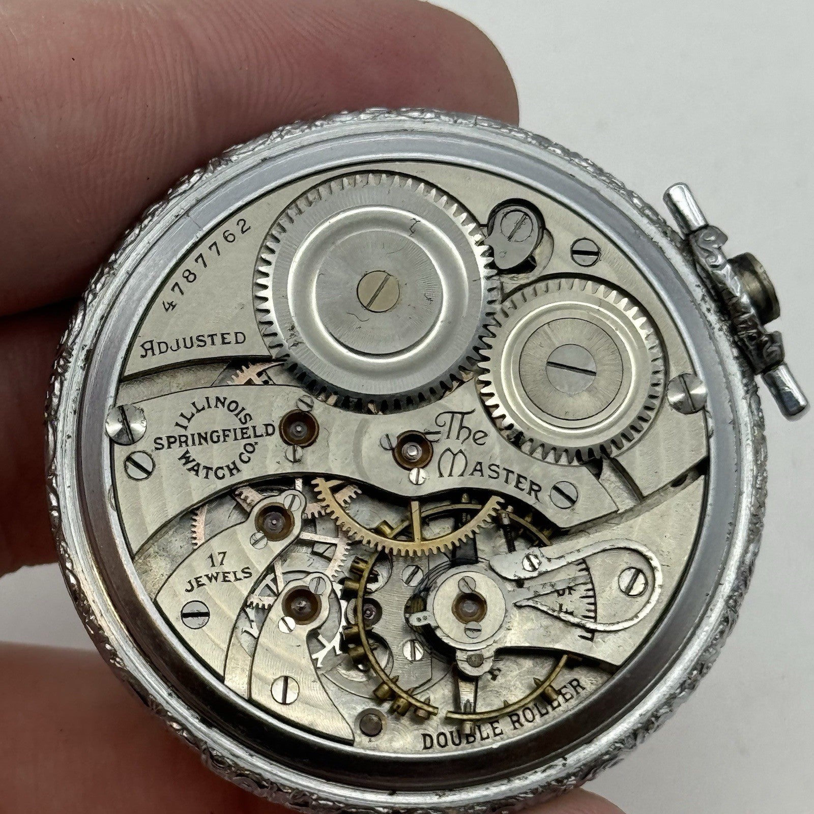 12S Illinois The Master Double Roller Grade 405 Model 3 Pocket Watch TO RESTORE