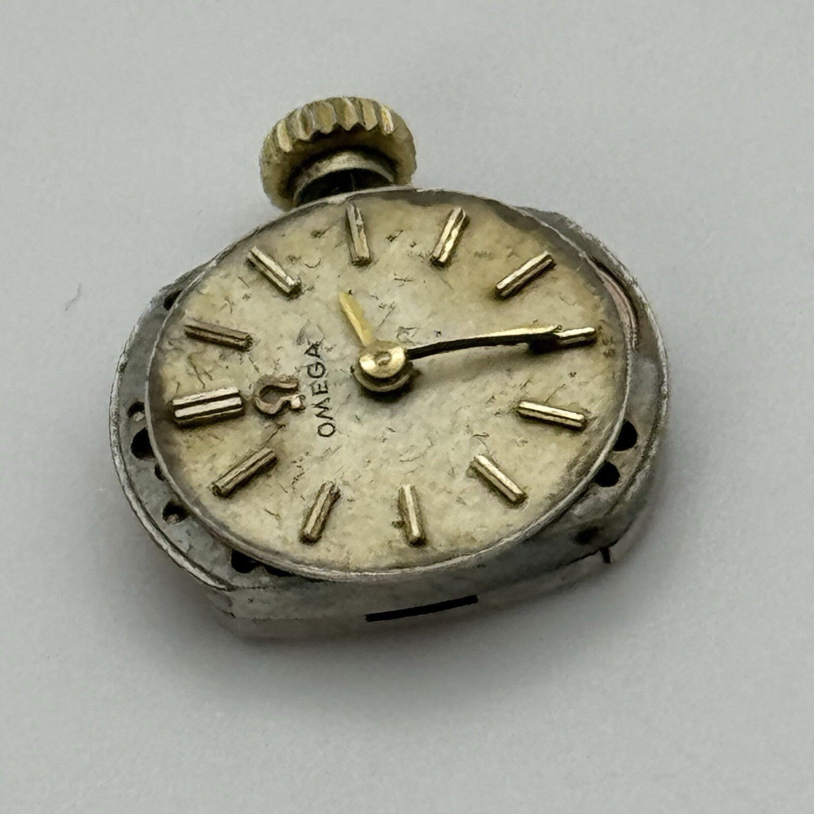 13.4mm Omega 485 Cal Watch Movement Dial Hands Parts Repair Vintage