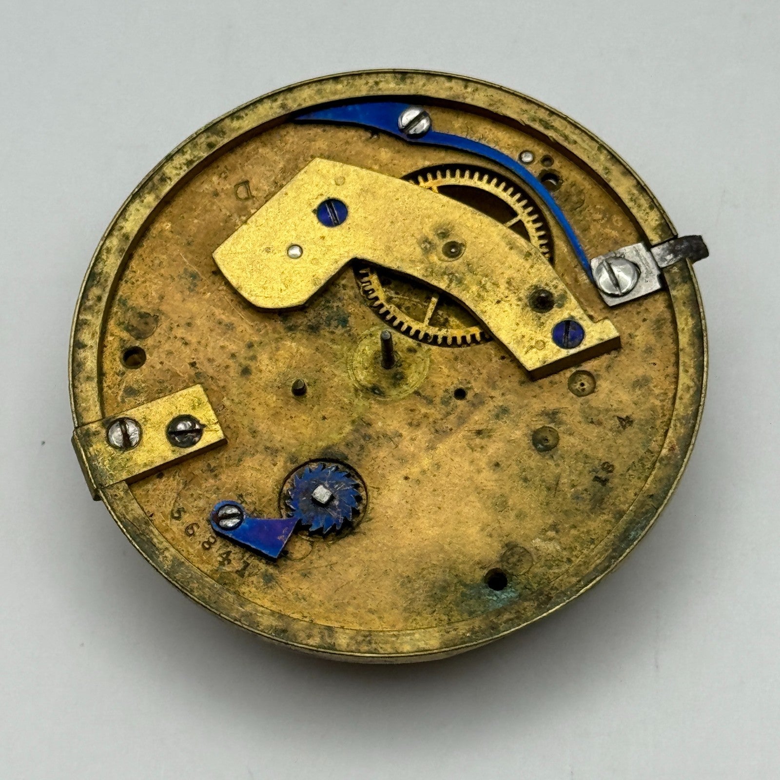 Fusee Pocket Watch Movement Antique English Key Wound Parts Repair Spares 46.9mm