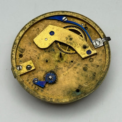 Fusee Pocket Watch Movement Antique English Key Wound Parts Repair Spares 46.9mm