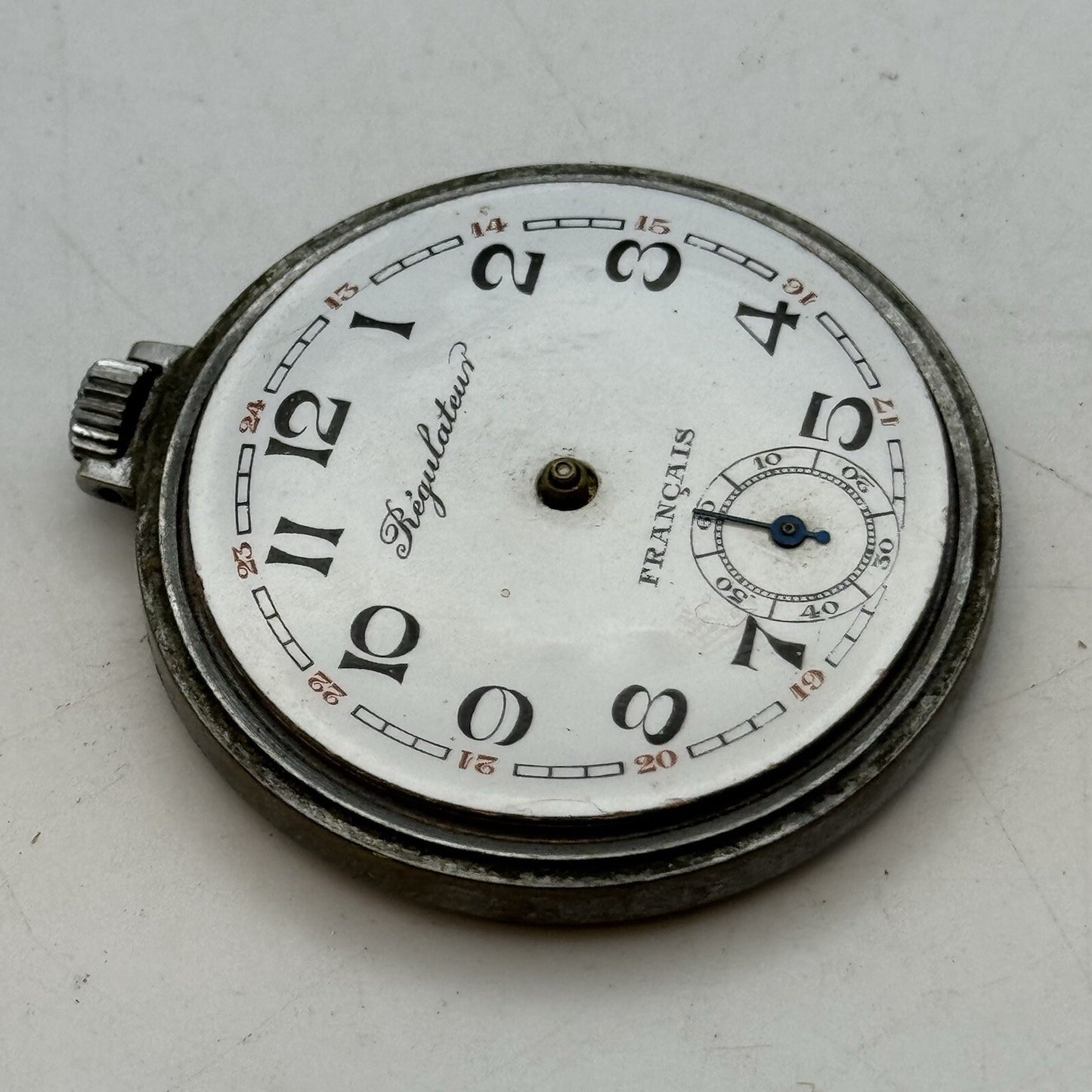 42.5mm Regulateur Francais Top Wind Pocket Watch Movement FOR PARTS