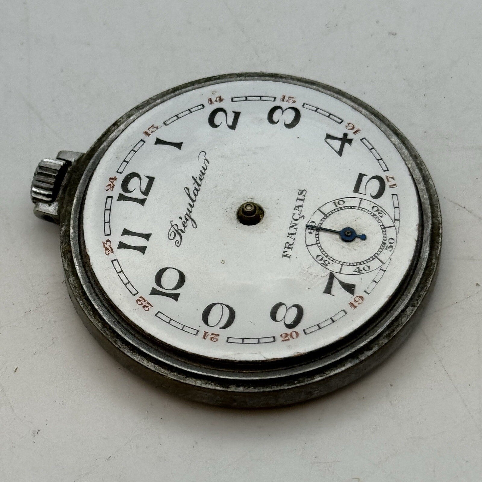 42.5mm Regulateur Francais Top Wind Pocket Watch Movement FOR PARTS
