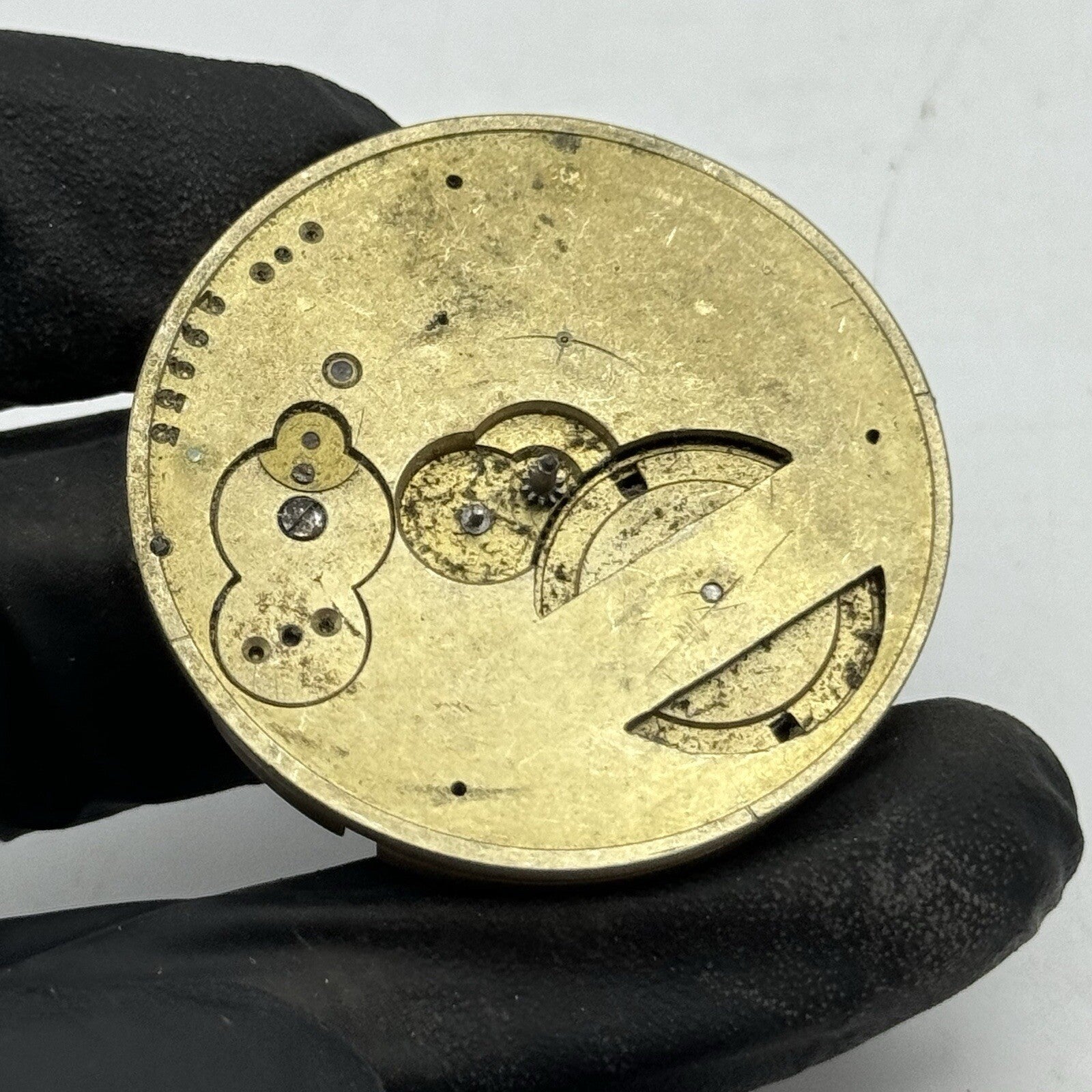 40.6mm H Nathan & Co Geneve Key Wound Antique Pocket Watch Movement FOR PARTS