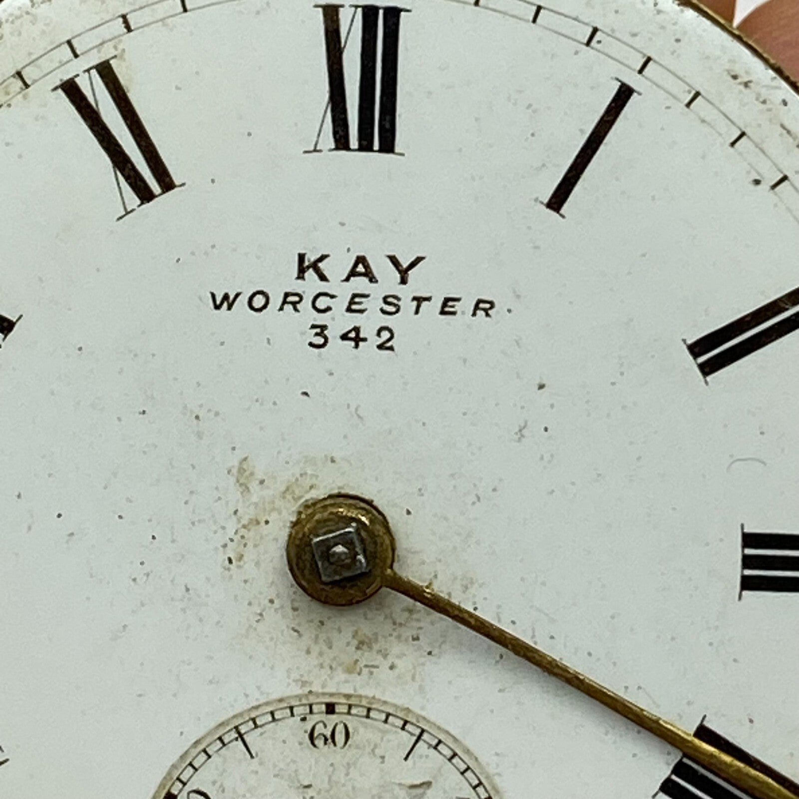 44.6mm Antique Kay Worcester Reversing Pinion Pocket Watch Movement PARTS