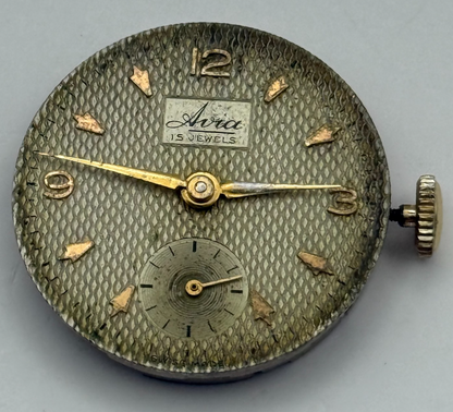 AS 1002 984 Watch Movement Avia Manual Wind Vintage Swiss Parts Repair 23.4mm