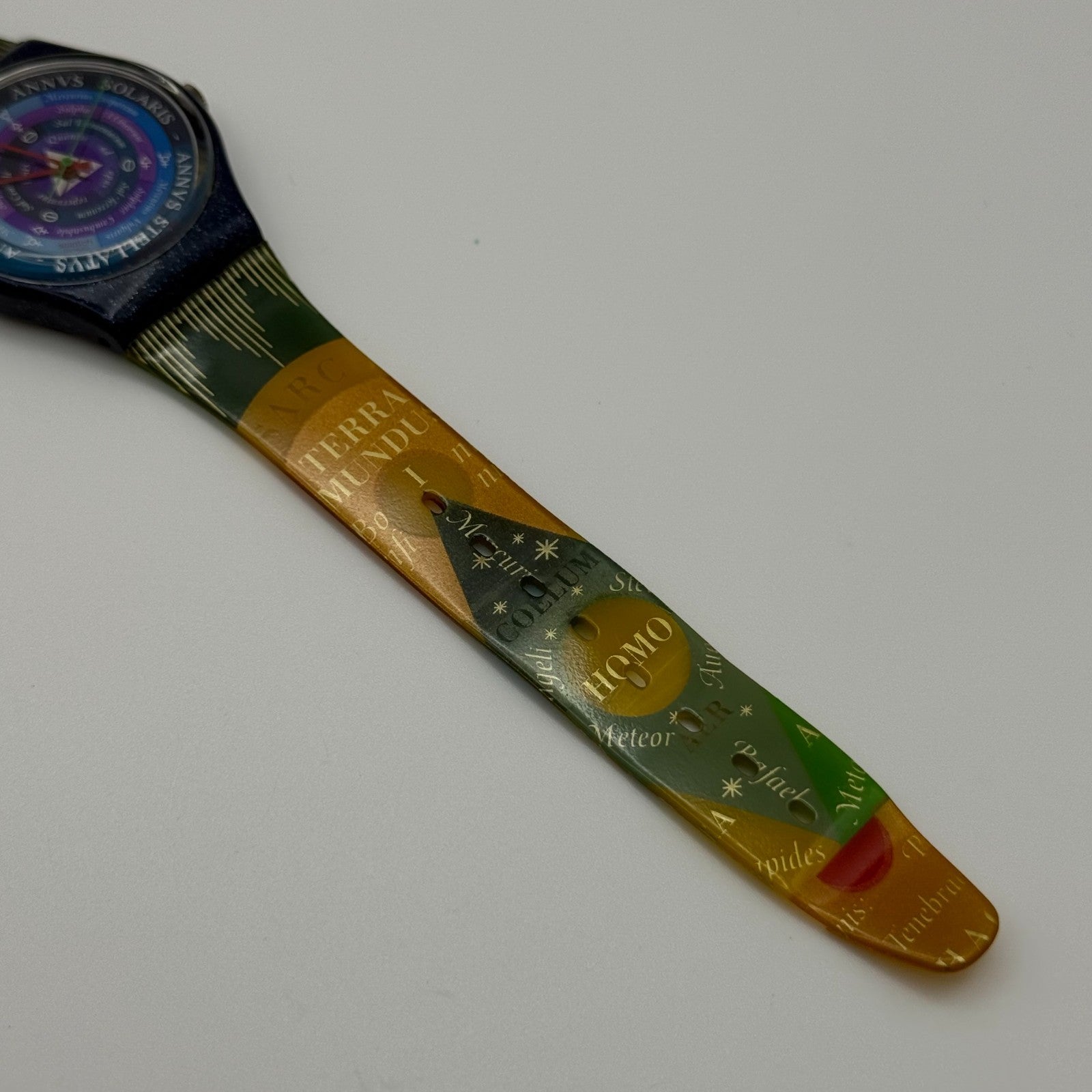 1992 Swatch Gent GN131 Tarot Colorful Strap Quartz Watch Swiss + Box 33mm