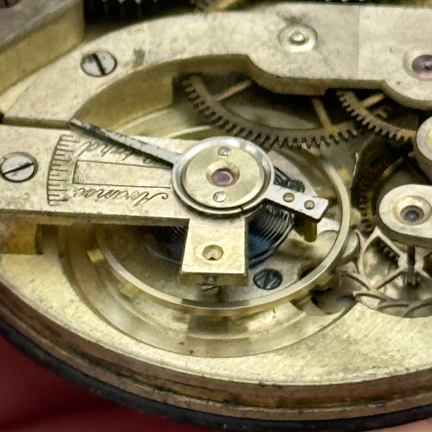 43.3mm Unidentified Open Face Swiss Balance Ok Pocket Watch Movement PARTS