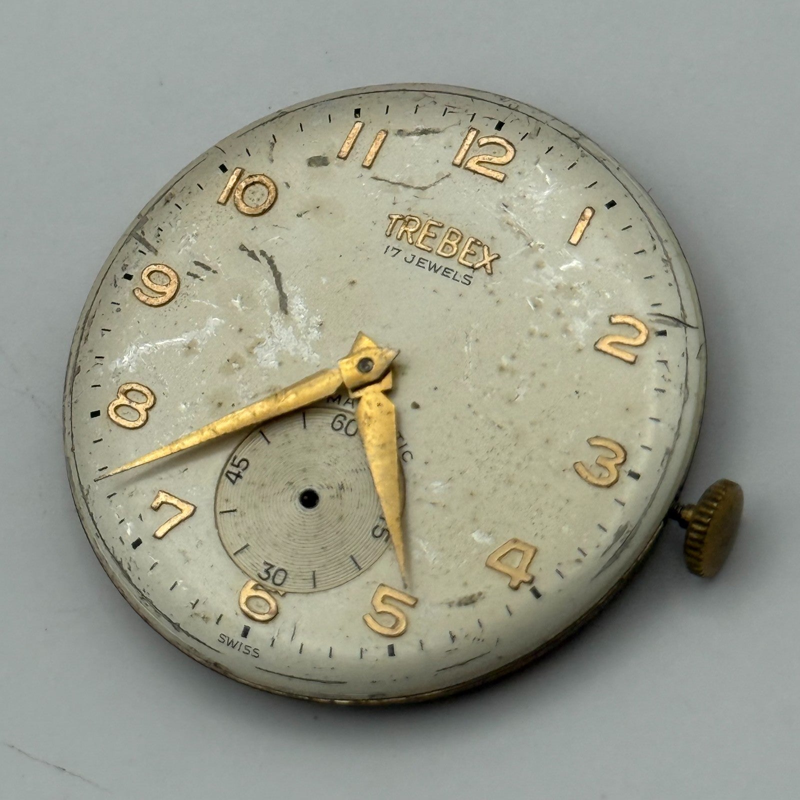 Felsa 398 Watch Movement Trebex Running Manual Wind Vintage Parts Repair 32.6mm