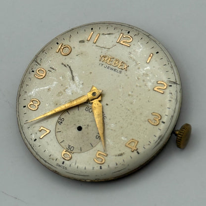 Felsa 398 Watch Movement Trebex Running Manual Wind Vintage Parts Repair 32.6mm