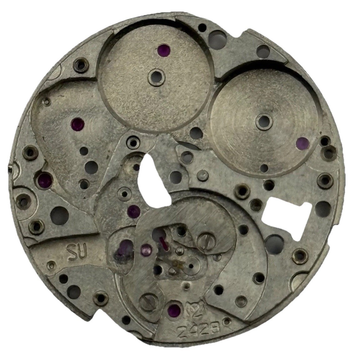 Slava 2428 Soviet Watch Movement Main Plate Manual Wind Vintage Parts 24.9mm