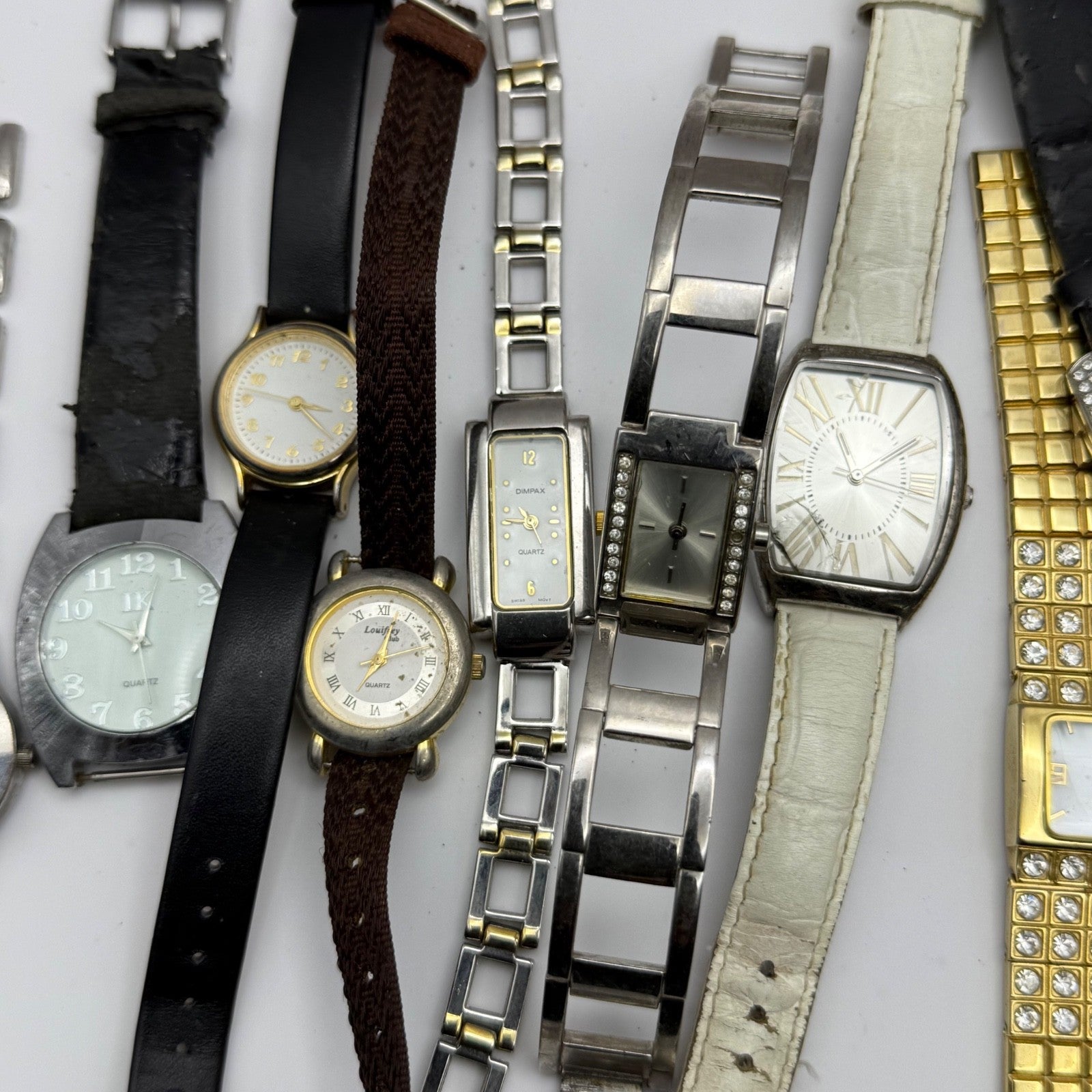 Bundle Of 16 Quartz Watches Modern / Vintage Untested Parts / Repair / Crafts