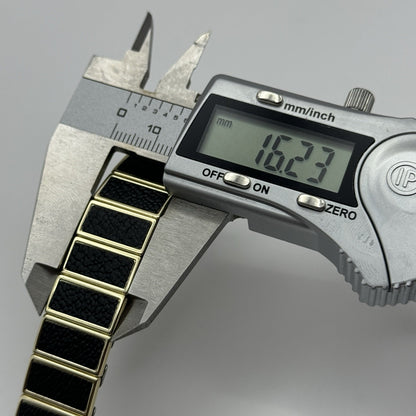 20mm Lug Rowi Fixo Flex Vintage New Old Stock NOS Expandable Strap Black Gold