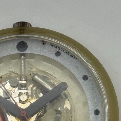 39mm Vintage 1987 Swatch Pop BK102 Hot Turq Watch UNTESTED PARTS REPAIR