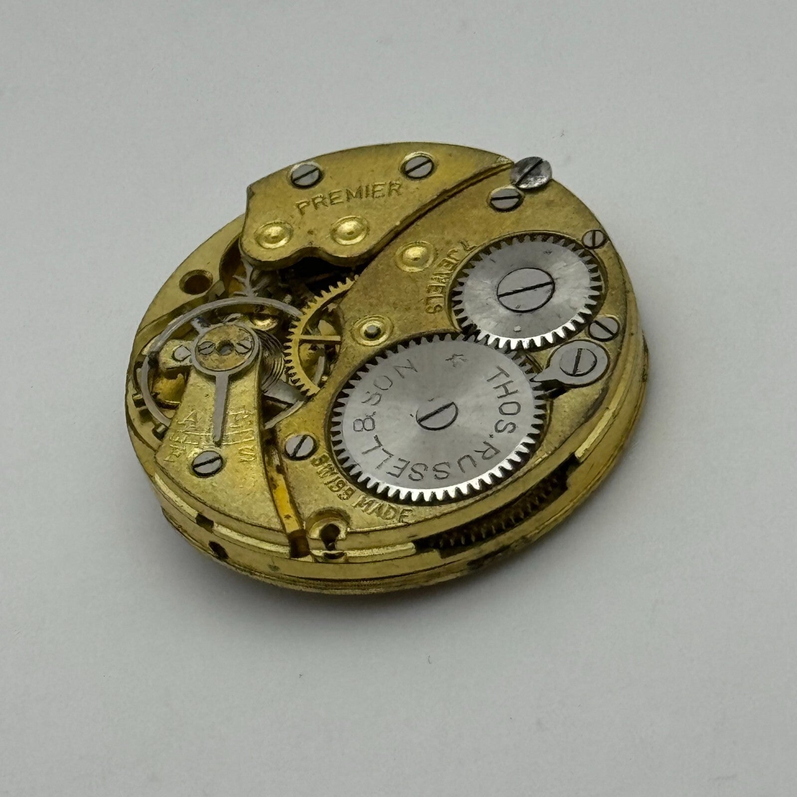 23.6mm Thomas Russell & Son Premier Balance Intact Watch Movement Vintage PARTS