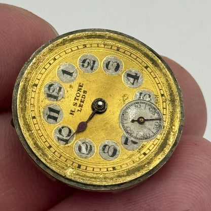 23.6mm H Stone Leeds 15 Jewels Sub Seconds Manual Wind Watch Movement For PARTS
