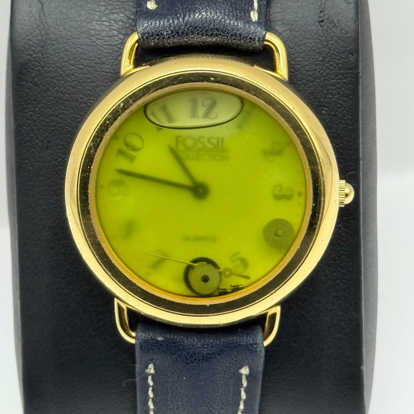 Fossil Collection Quartz Watch Black Leather Strap 34mm PARTS REPAIR